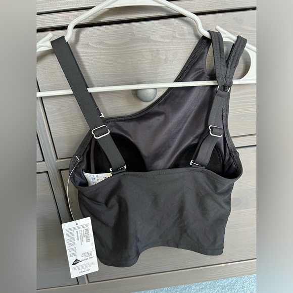 NWT Lands End Black Scoop Shoulder Midkini Swimsuit Top - Picture 5 of 7